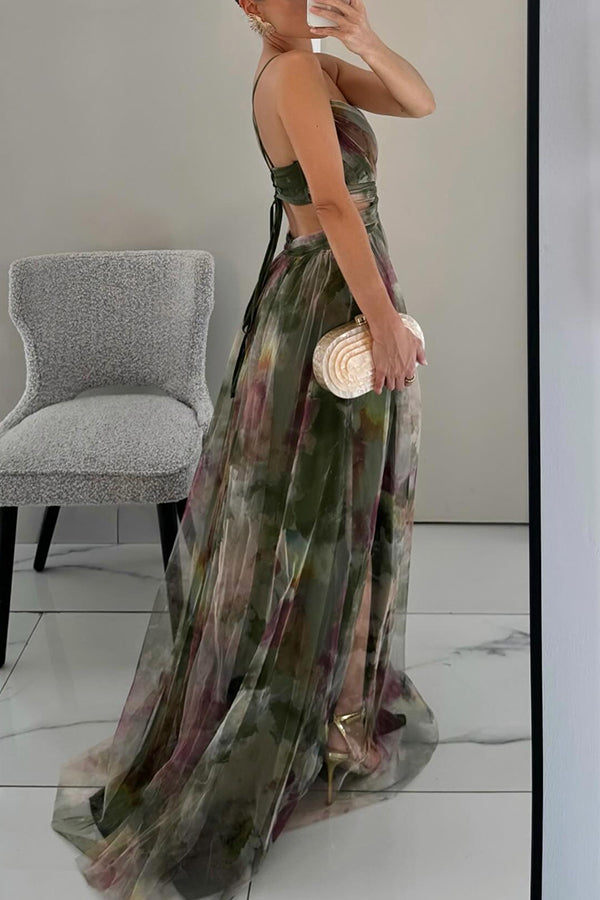 Andrea | Precioso vestido largo con estampado floral