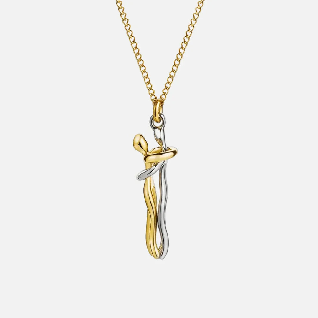 💞 "Abbraccio dell'Anima" | Collana simbolica oro-argento